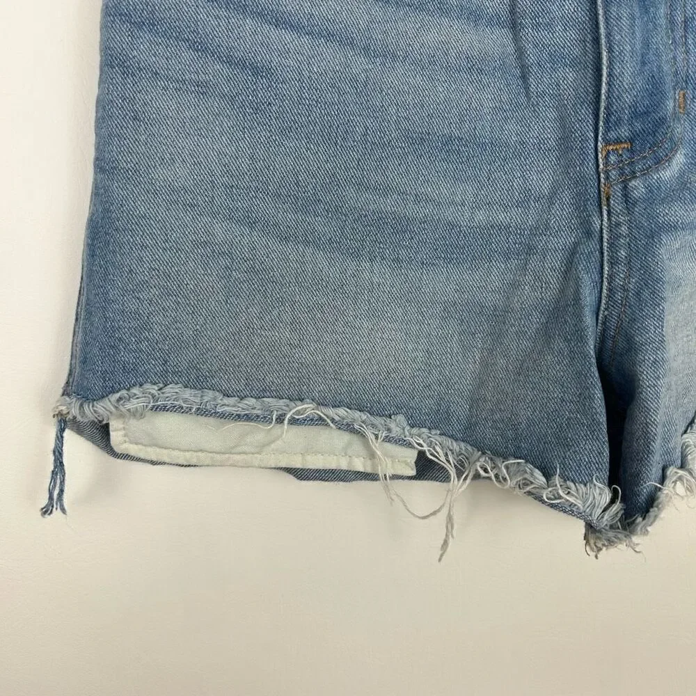 Madewell Women's High Rise Blue Denim Shorts Size 27 cowgirl Zip festival boho